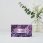 Modern Agate Glitter Lavendar Faux Folie Visitekaartje (Staand voorkant)
