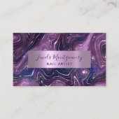 Modern Agate Glitter Lavendar Faux Folie Visitekaartje (Voorkant)