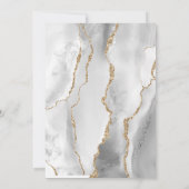 Modern Agate Light Grey Gold Wedding Kaart (Achterkant)