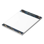 Modern Agate Navy Blue Gold Elegant Notitieblok (Linkerzijde)