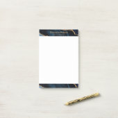 Modern Agate Navy Blue Gold Geode Business Post-it® Notes (Op bureau)