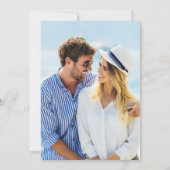 Modern Agate Navy Blue Gold Photo Save the Date Kaart (Achterkant)