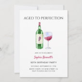 Modern Aged To Perfection Wine Birthday Party Kaart (Voorkant)