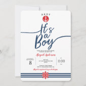 Modern, Ahoy, het is een Boy, Nautical, Baby Boy S Kaart (Voorkant)