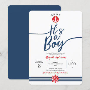 Modern, Ahoy, het is een Boy, Nautical, Baby Boy S Kaart