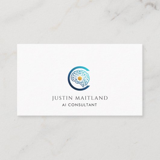 Modern AI Consultant Business Card Visitekaartje (Voorkant)