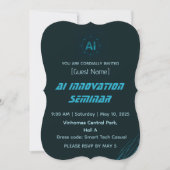 Modern AI & Tech Innovation Conference Invitation Kaart (Voorkant)