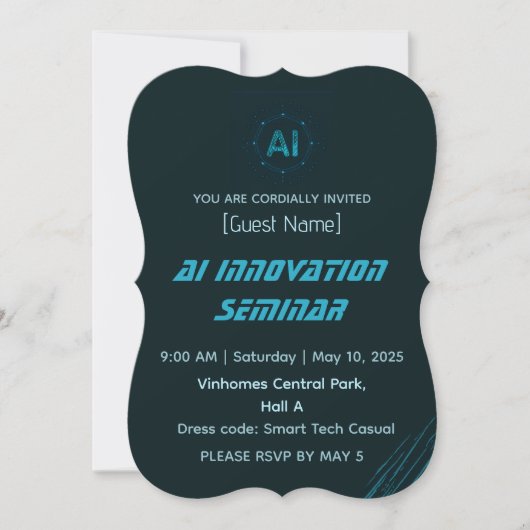 Modern AI & Tech Innovation Conference Invitation Kaart (Voorkant)