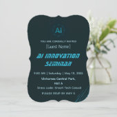 Modern AI & Tech Innovation Conference Invitation Kaart (Staand voorkant)