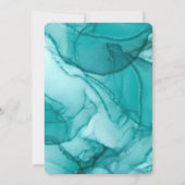 Modern Airy Blue Turquoise Waterverf Wedding Kaart (Achterkant)