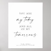 Modern Al Mijn Morgen Huwelijk Welkom Poster (Voorkant)