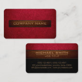 Modern Alabama Crimson en Black Leather Kijk Visitekaartje (Voorkant / Achterkant)