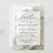 Modern Alcohol Ink Wedding Faded Sage Green Kaart (Voorkant)