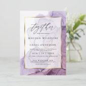 Modern Alcohol Ink Wedding Roos Plum Invitation Kaart (Staand voorkant)