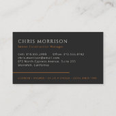 Modern algemeen bouwmanagement zwart visitekaartje (Achterkant)