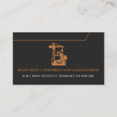 Modern algemeen bouwmanagement zwart visitekaartje (Voorkant)