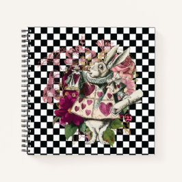 Modern Alice in Wonderland Rabbit Notitieboek