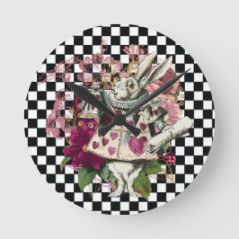 Modern Alice in Wonderland Rabbit Ronde Klok