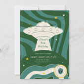 Modern alien 1st birthday  kaart (Voorkant)