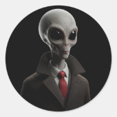 Modern Alien Ronde Sticker (Voorkant)