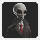 Modern Alien Vierkante Sticker (Voorkant)