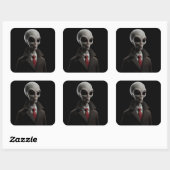 Modern Alien Vierkante Sticker (Vel)