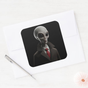 Modern Alien Vierkante Sticker