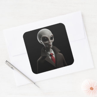 Modern Alien Vierkante Sticker