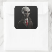Modern Alien Vierkante Sticker (Tas)