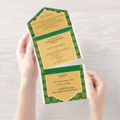 Modern All-in-One Wedding Invite All In One Uitnodiging (Uittrekbaar)
