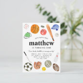 Modern All Star Sports Balls Team Kind Boy Verjaar Briefkaart (Staand voorkant)