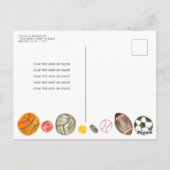 Modern All Star Sports Balls Team Kind Boy Verjaar Briefkaart (Achterkant)