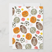 Modern All Star Sports Balls Team Kind Boy Verjaar Kaart (Achterkant)