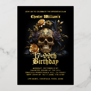 Modern Alle leeftijden 21-99e VERJAARDAG GOUDEN SC Folie Uitnodiging