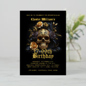 Modern Alle leeftijden 21-99e VERJAARDAG GOUDEN SC Folie Uitnodiging (Staand Voorkant)