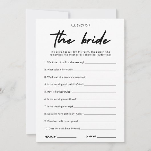 Modern Alle Ogen Op De Bruid Vrijgezellenfeest Spe Kaart (Voorkant)