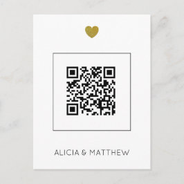 Modern allemaal in één bruiloft met QR-code Briefkaart