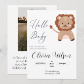 Modern allemaal in één foto-baby shower kaart (Voorkant / Achterkant)