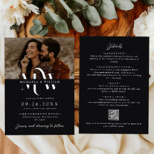 Modern allen in Één Elegant Monogram QR Code Huwel