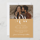 Modern allen in Één Elegant Monogram QR Code Huwel Kaart (Voorkant)