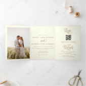 Modern Alles in één | 2 foto bruiloft uitnodiging (Binnen)