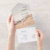 Modern Alles In Een Bruiloft Uitnodiging Met Foto (Afscheurbaar)