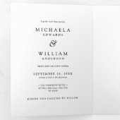 Modern alles-in-één details RSVP QR-code bruiloft Drieluik Uitnodiging (Binnenzijde eerst)