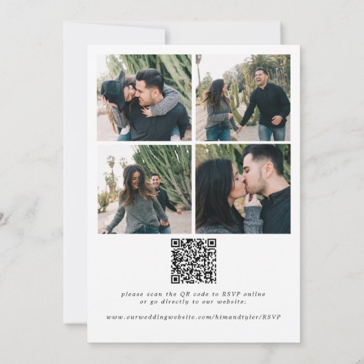 Modern alles in één multi foto online RSVP bruilof Kaart (Achterkant)