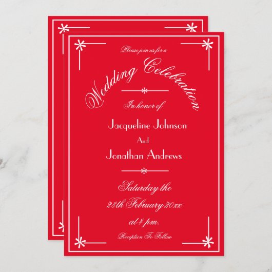 Modern alles in één RSVP e-mail website chique bru Kaart (Voorkant / Achterkant)