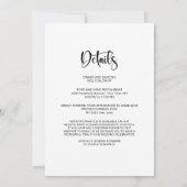 Modern alles in een zwart-wit bloemenhuwelijk kaart (Achterkant)