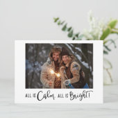 Modern alles is kalm. Alles is helder voor Kerstmi Feestdagenkaart (Staand voorkant)