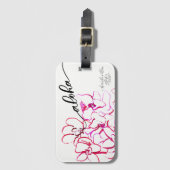Modern Aloha Orchid Flower Bagagelabel (Voorkant (verticaal))