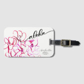 Modern Aloha Orchid Flower Bagagelabel (Voorkant (horizontaal))