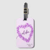Modern Aloha Orchid Lei Heart Bagagelabel (Voorkant (verticaal))